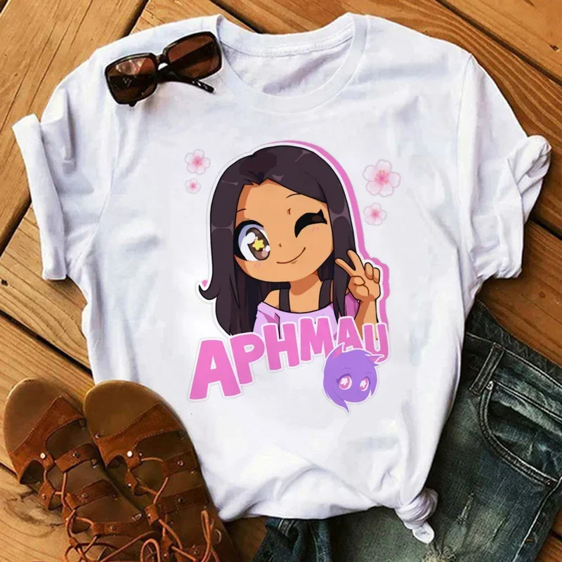 

aphmau tshirt male graphic casual white t shirt anime aesthetic t shirt y2k