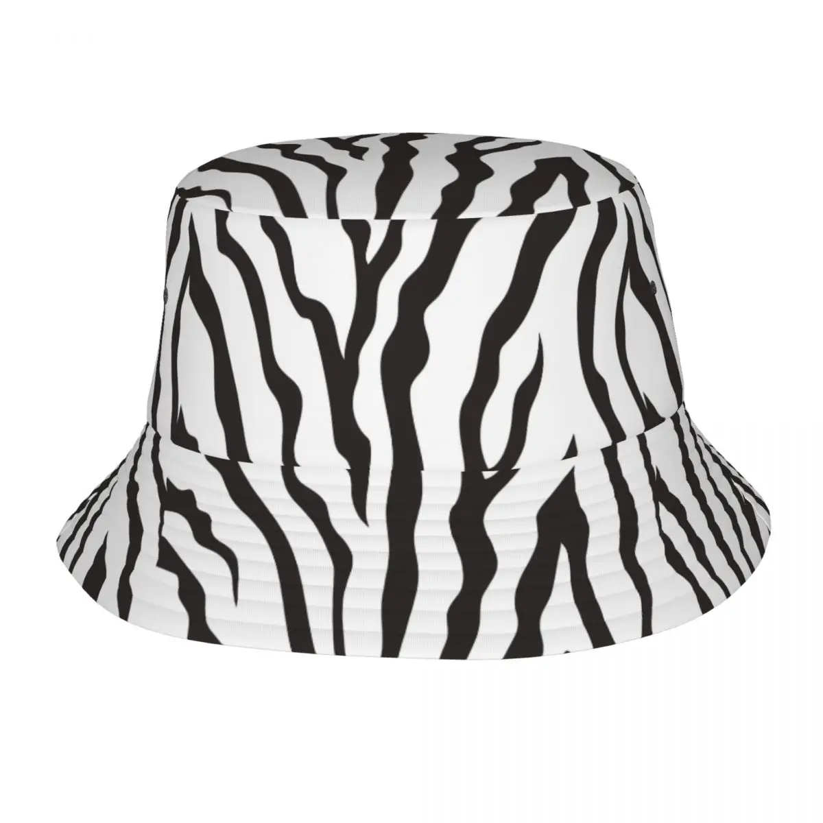 Animal Skin Print Pattern Unisex Bucket Hat Custom Summer Travel Beach Zebra Skin Texture Stripes Hat