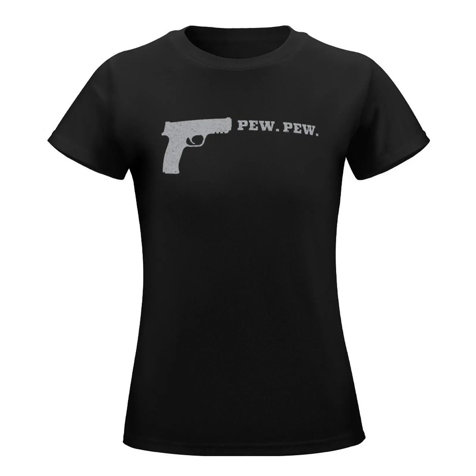 Firearms Shirt, Pew Pew T-Shirt cute clothes summer top Short sleeve tee t shirts for Women graphic