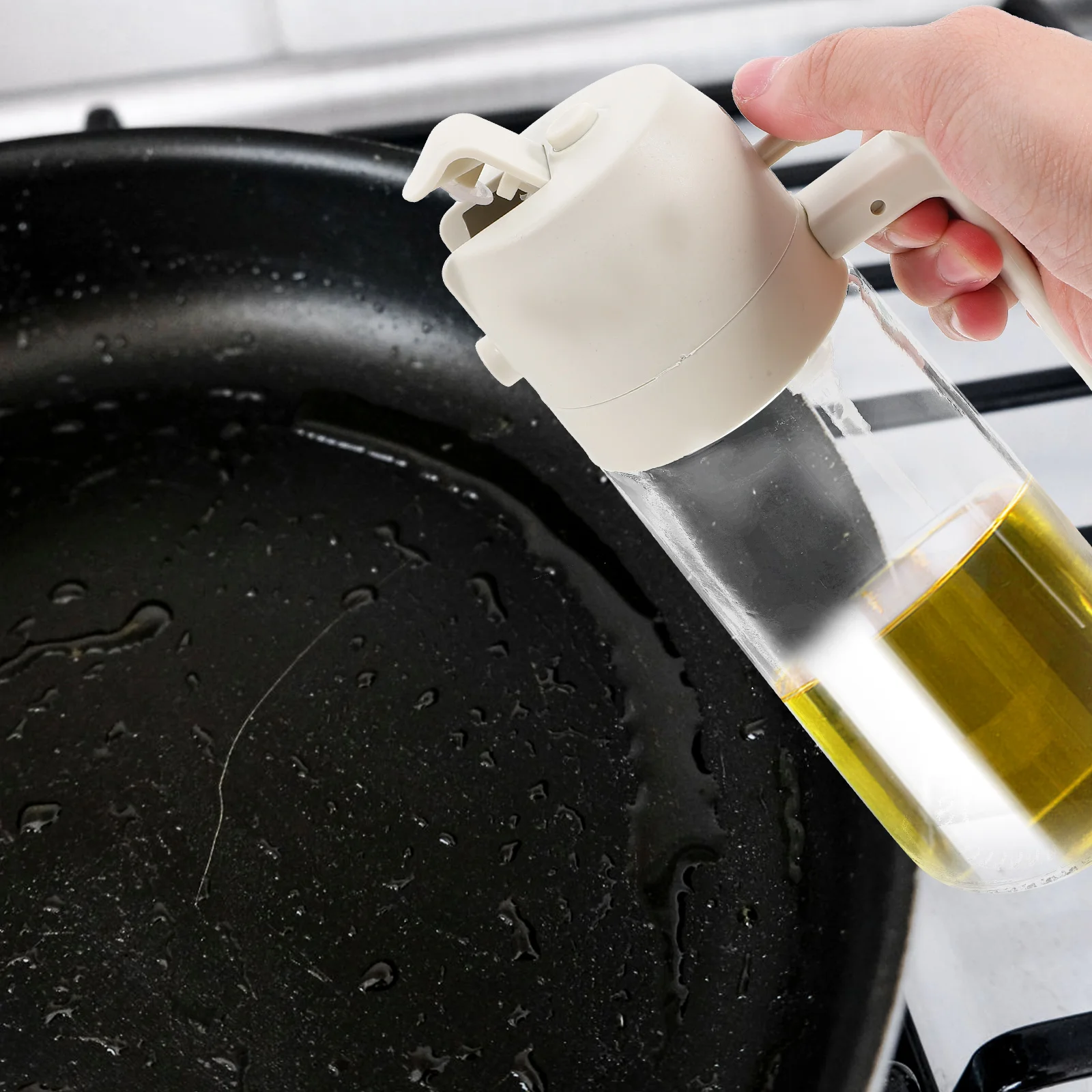 

470ml Glass Dispenser Bottle Large Capacity Olive Oil Container Kitchen Oil Bottle Sauce Holder Kitchen Reusable