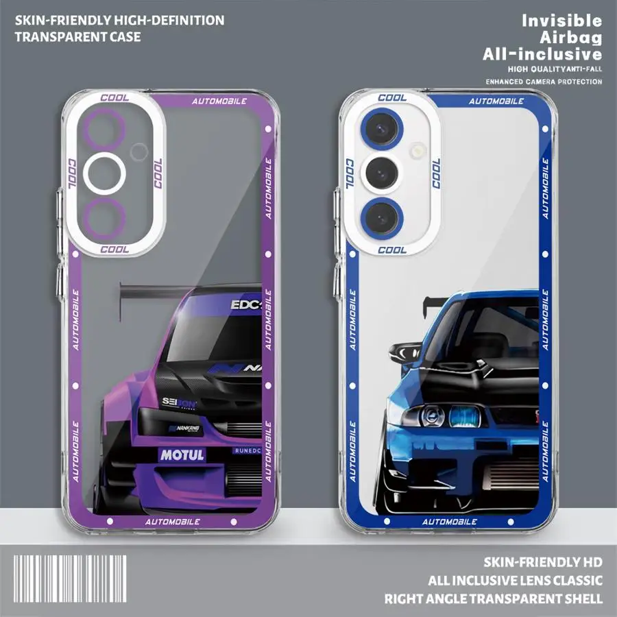 Tokyo JDM Drift Sports Car Case for Samsung Galaxy A53 A13 A14 A15 A23 A33 A34 A24 A25 A54 A73 A35 A55 5G Soft Cover Phone Shell