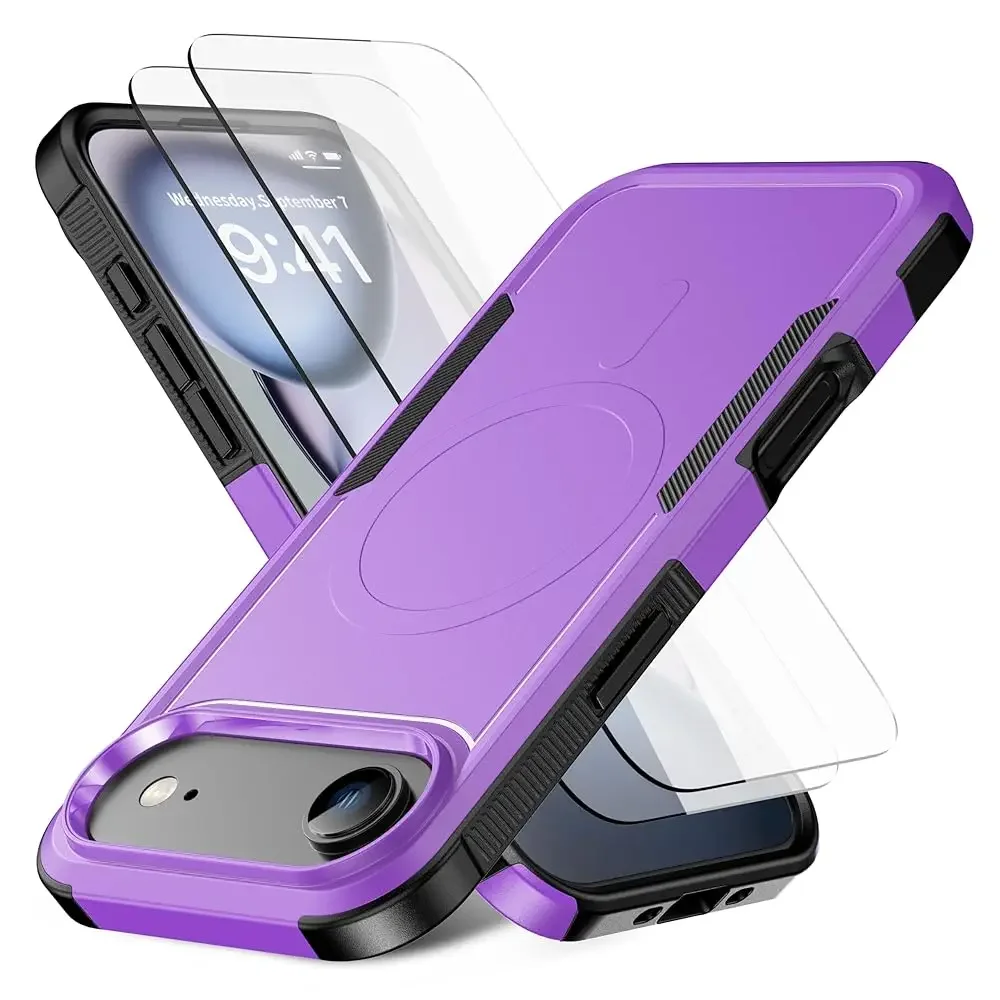 

Magnetic for iPhone 16 Case [Compatible with MagSafe] [Shockproof] [Heavy Duty Protection] Pocket-Friendly & Tough Non-Slip P