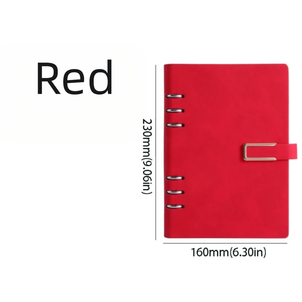 Detachable Metal Clip A5 Notebook 100 Sheets 200 Pages Loose Leaf Notebook Hardcover Leather Cover PU Hardcover Notebook Student