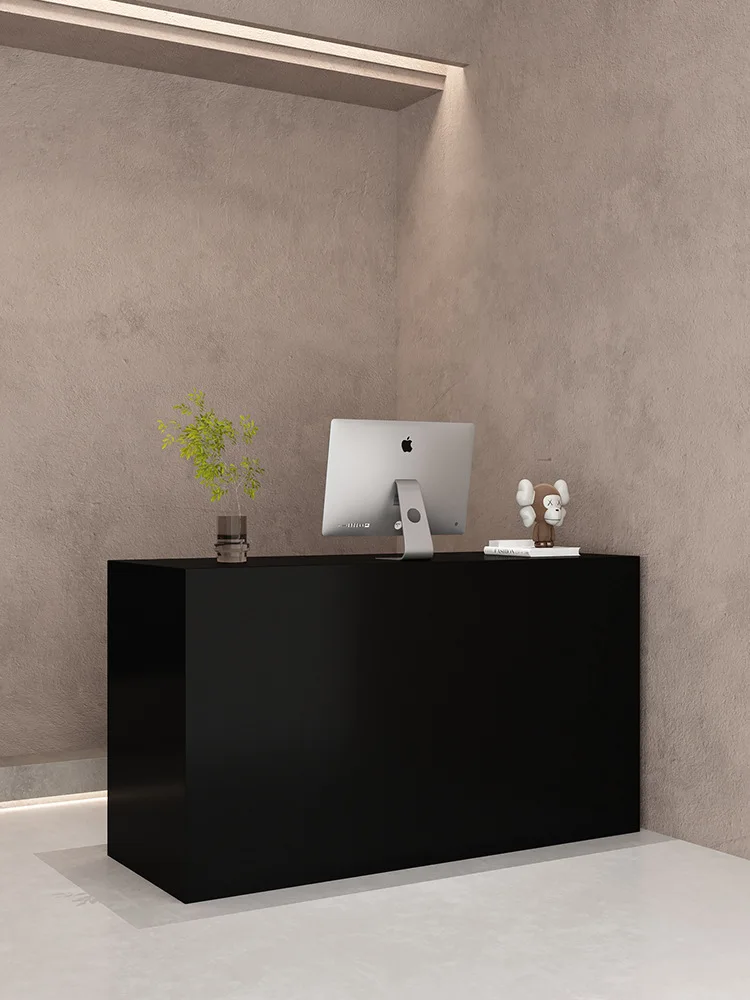 Simple and modern small black cabinet clothing store barber shop paint bar