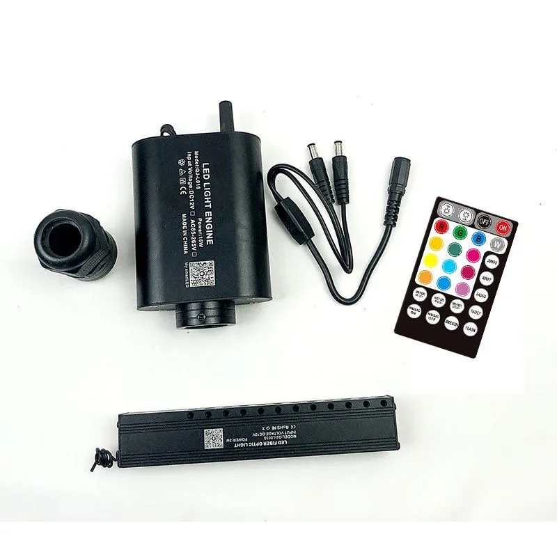 12v 16W Car Use Bluetooth RGBW LED Fiber Optic APP/Remote Music Mode Headliner Light Engine+3W White Shooting Star Meteor Kit