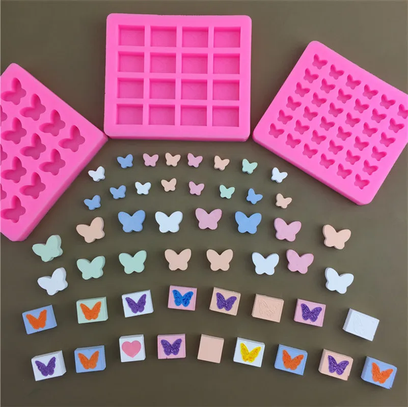 Butterfly Style Lacquer Wax Particle Silicone Mold Dropping Resin Mold Butterfly Shape Love Rabbit Chocolate Mold Candle Molds