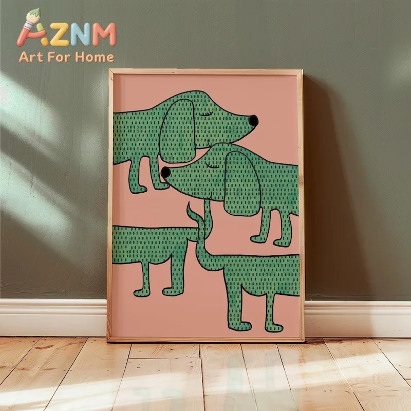 Cute Funny Cartoon Positive Quote Canvas Wall Art, Ins Aesthetic Animal Print, Living Room Bedroom Home Decor