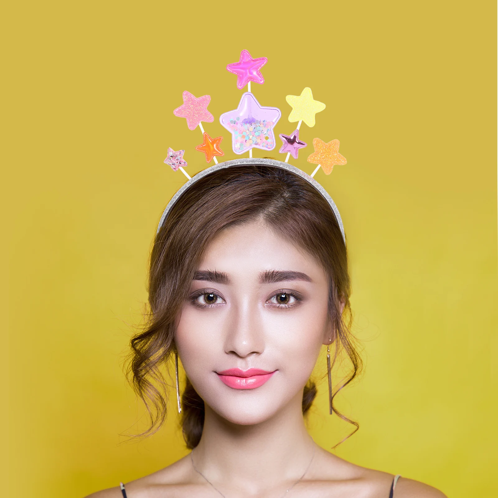 

Fashionable Five-Pointed Star Headband Shimmering Hairband Party Headdress Women Accessories Bridal Hairpiece