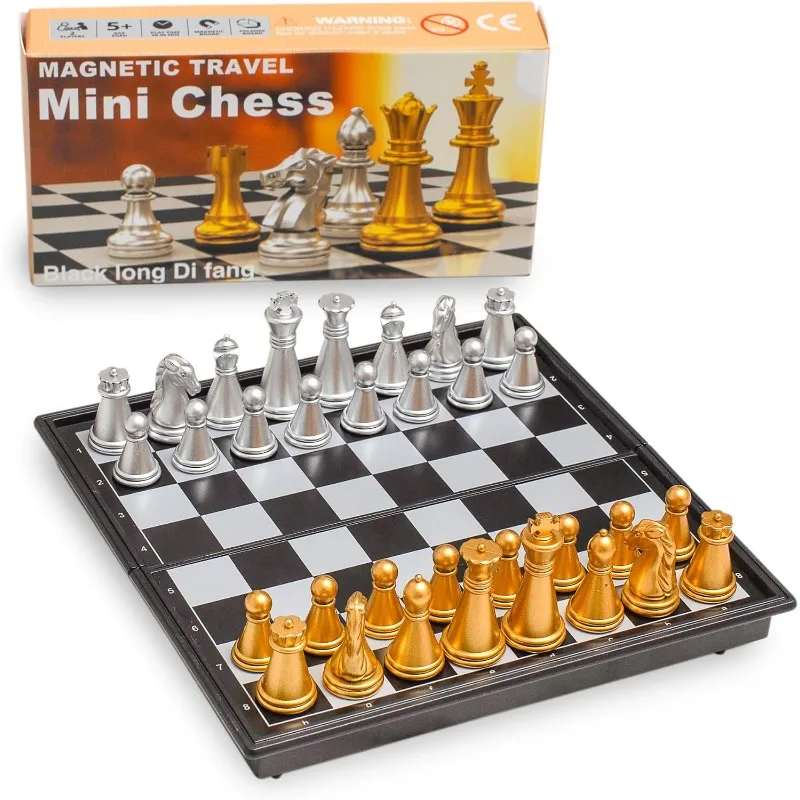 

Travel Folding Magnetic Chess Set -9.8 inches (25 Centimeters) - Folding and Portable Chess Board Games