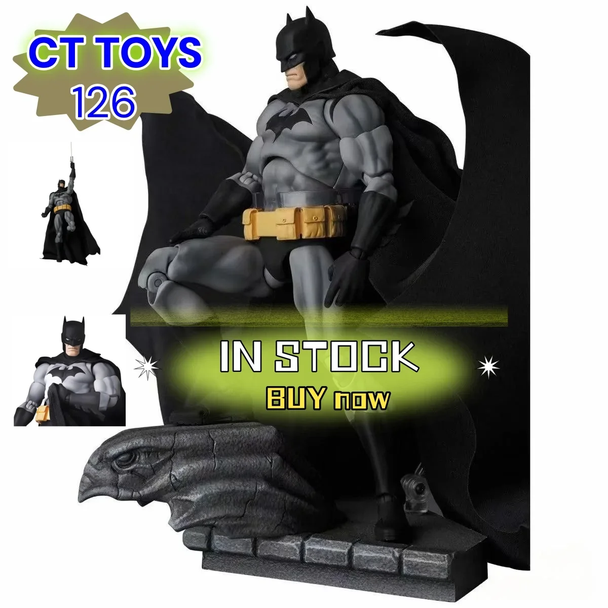 

2026 NEW Ct Toys DC Аниме Batman Hush Mafex 126 Черная фигурка Человека-летучая мышь Модель: в наличии и идеальный детский подарок на заказ