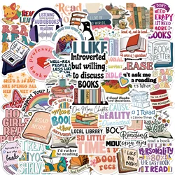 50PCS Book Reading Stickers Cartoon Luggage Graffiti For Notebook Diary Motorcycle Skateboard Computer Decal Sticker
