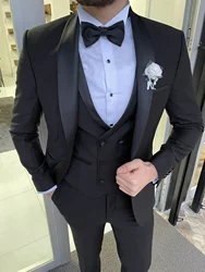 Trajes De boda para Hombre, esmoquin ajustado con solapa, 3 piezas, Formal, novedad De 2023