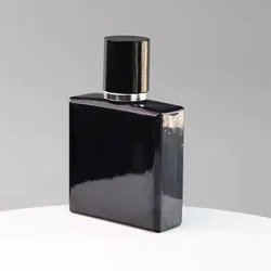 Vaporisateur de parfum noir brillant pour homme, bouteille en verre, brumisateur fin séparé, haute qualité africaine, cosmétique portable, HI, 30ml, 50ml