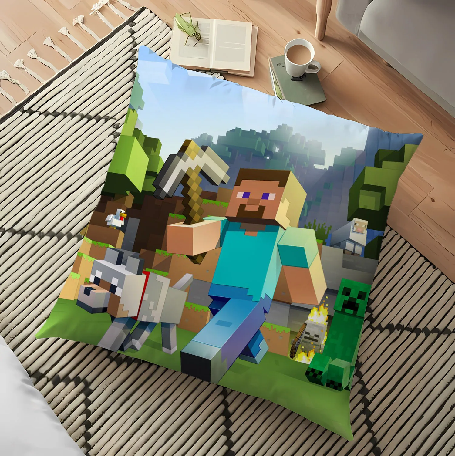 Game Pixel Blocks Decor Pillowslip Miner Craftes Wohnzimmer Sofa Autositzkissenbezug 45 x 45 cm Einseitig bedruckter Kissenbezug