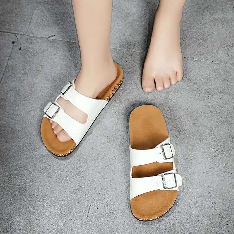 PU Shoes Summer Cork Sandals Men Fashion Clogs Slippers Men Suede Beach Sandals With Arch Support Men Clogs Sandals Large Size