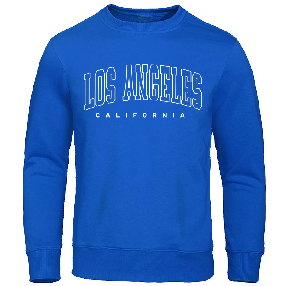 U.S.A Los Angeles California Print Male Hoody Winter Fleece Hoodie O-Neck Fashion Streetwear LooseOversize Pullover Sweatshirt