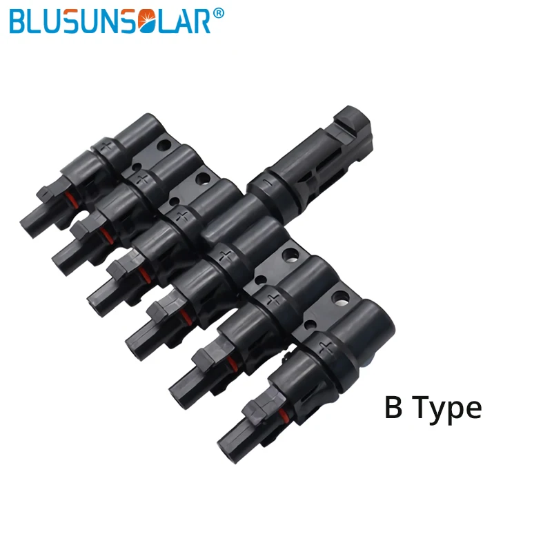 Solar 2T 3T 4T 5T 6T Branch Parallel Connection 30A 50A  Paraeel Connector  Y Branch Connectors 30A TUV Solar Panel PV DIY Cable