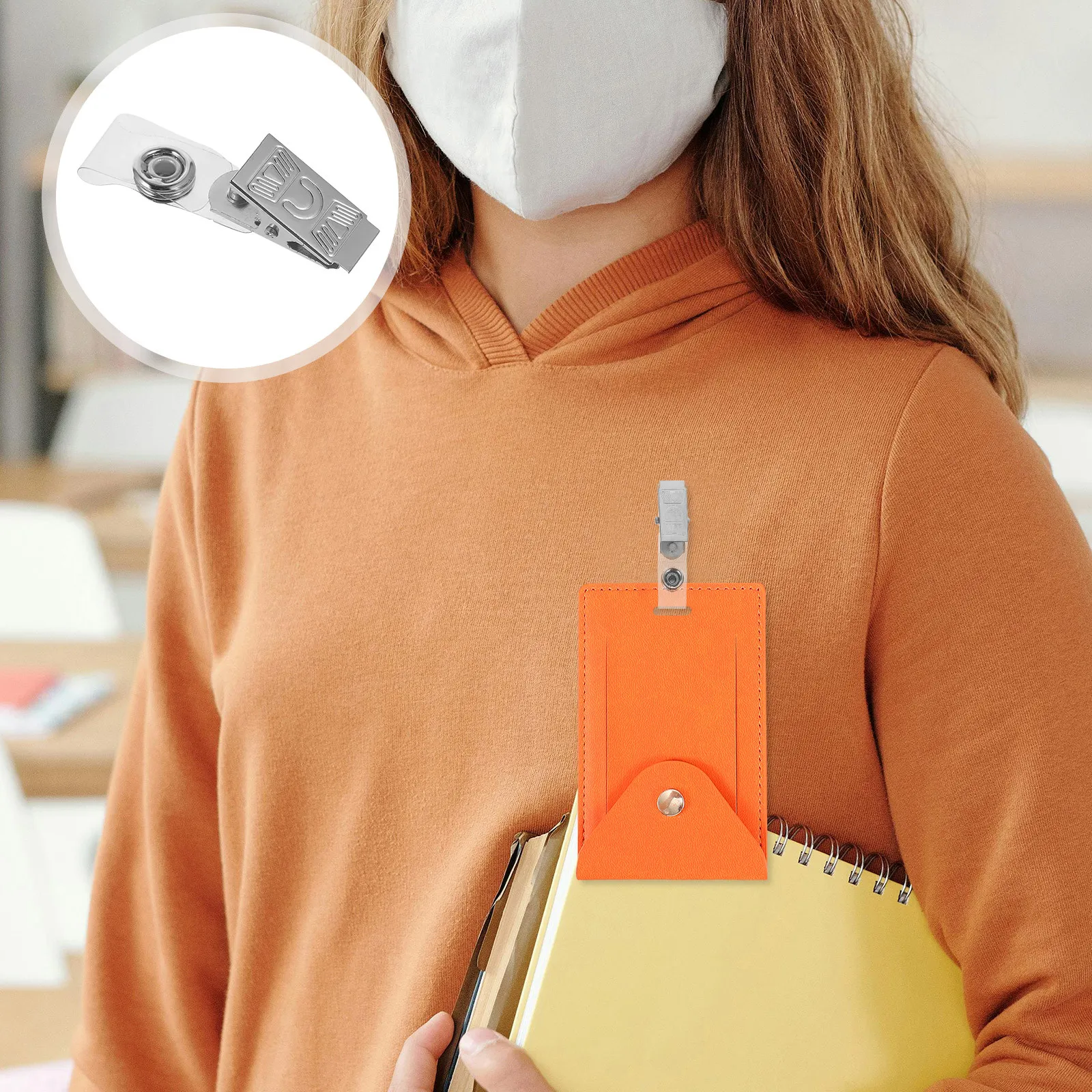 

100Pcs Small Badge Clip Iron Core PVC Cover Lightweight Portable Id Badge Holder for Nurses Office Workers Trade Shows
