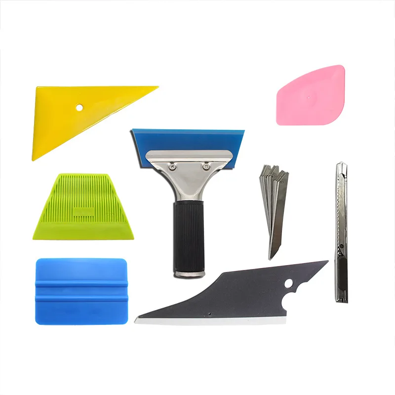 8 Pieces Vinyl Wrap Tool Window Tint Kit Included Vinyl Squeegee,Film Cutting Knift Handle Scraper For Car Glass Install 8SC4