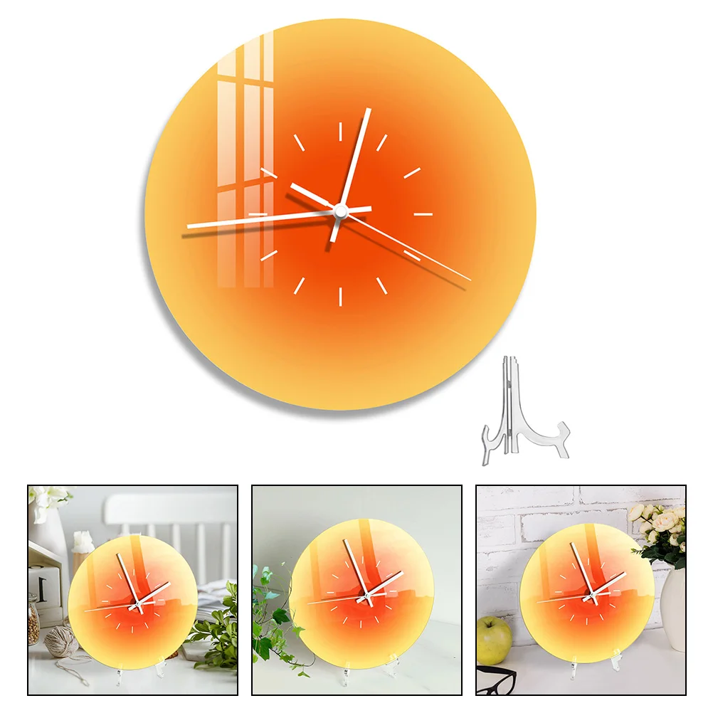 

Acrylic Round Decorative Home Office Bedroom Wall Hanging Clock Wear-Resistant Living Room Modern Style Household Clock Decor