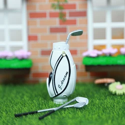 1/12 Dollhouse Miniature Accessories Mini Golf Clubs with Bag Model for Doll House Decoration ob11