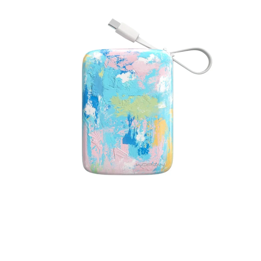 

*Power bank, large-capacity fast charging 20,000 mAh, self-contained cable, small and portable mobile power supply.