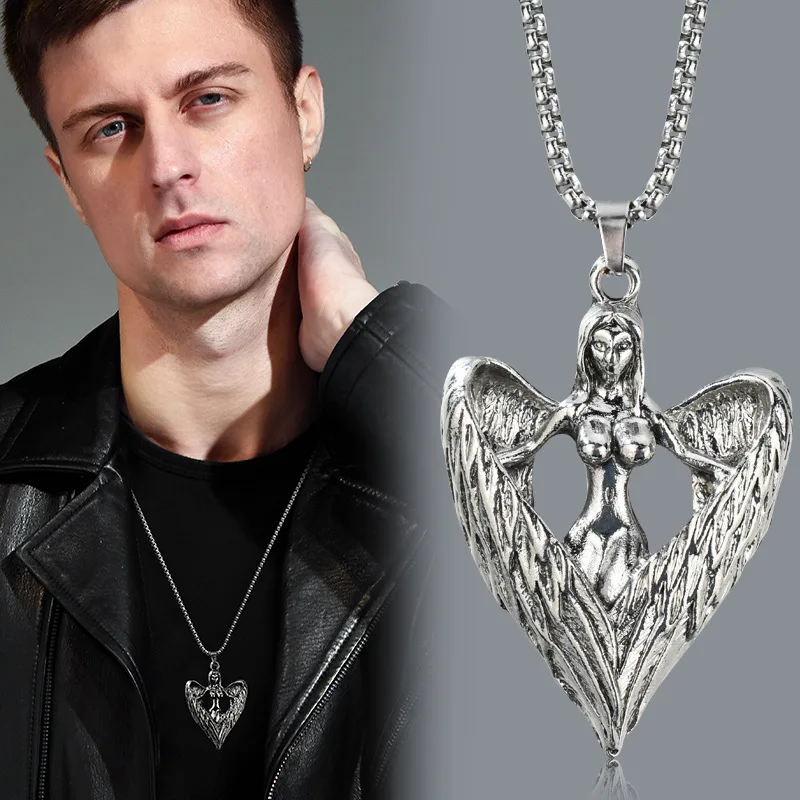 Titanium steel men's necklace, geometric animal pendant necklace, personalized men's accessories, stainless steel necklace