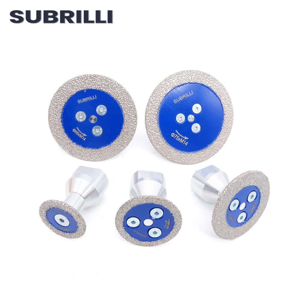 SUBRILLI 30/40/50/65/75 เพชรสูญญากาศ Brazed แกะสลักเลื่อย Caving ใบมีดบดตัดสําหรับกระเบื้องหินอ่อนคอนกรีตเซรามิค