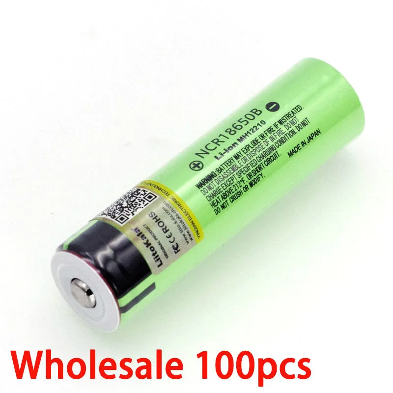 100price Liitokala Original NCR18650B 3.7 v 3400 mAh 18650 Lithium Rechargeable Battery with Pointed(No PCB) batteries