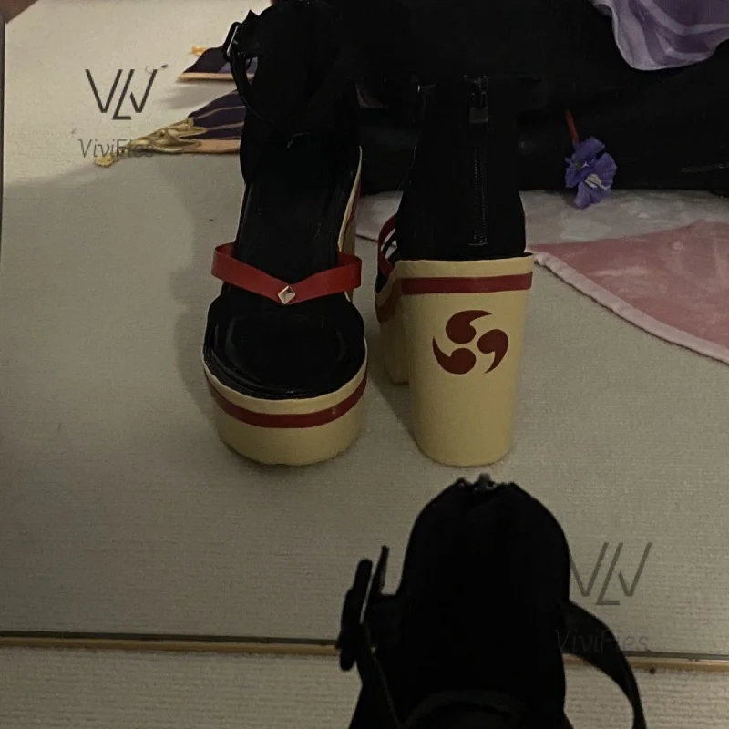 Raiden Egg Beelzebul Cosplay Shoes Game Genshin Impact Raiden Shogun Cosplay Prop Halloween Carnival Boots Custom Made