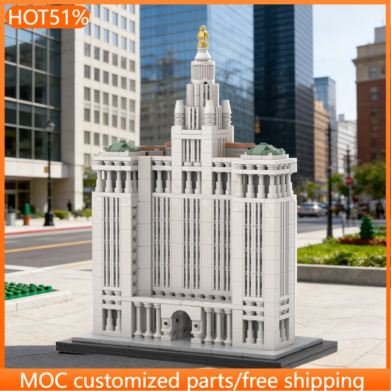 1130 pièces de construction de gratte-ciel de style néoclassique MOC, blocs de construction modulaires personnalisables, jouet simple à monter soi-même pour enfants, cadeau de festival pour garçons