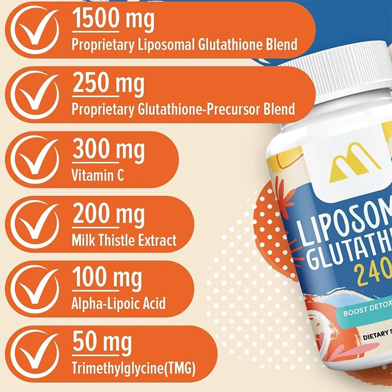 Liposome Glutathione -2400 Milligrams -60 Soft Capsules - Antioxidant Supplement