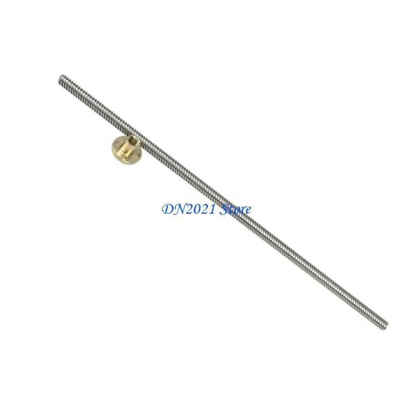 F3KE Aluminum T8 Screw Trapezoidal Rod T8 3D Printer Screw Thread 8mm Screw with Copper Nut 300mm/350mm/400m/500m/600mm