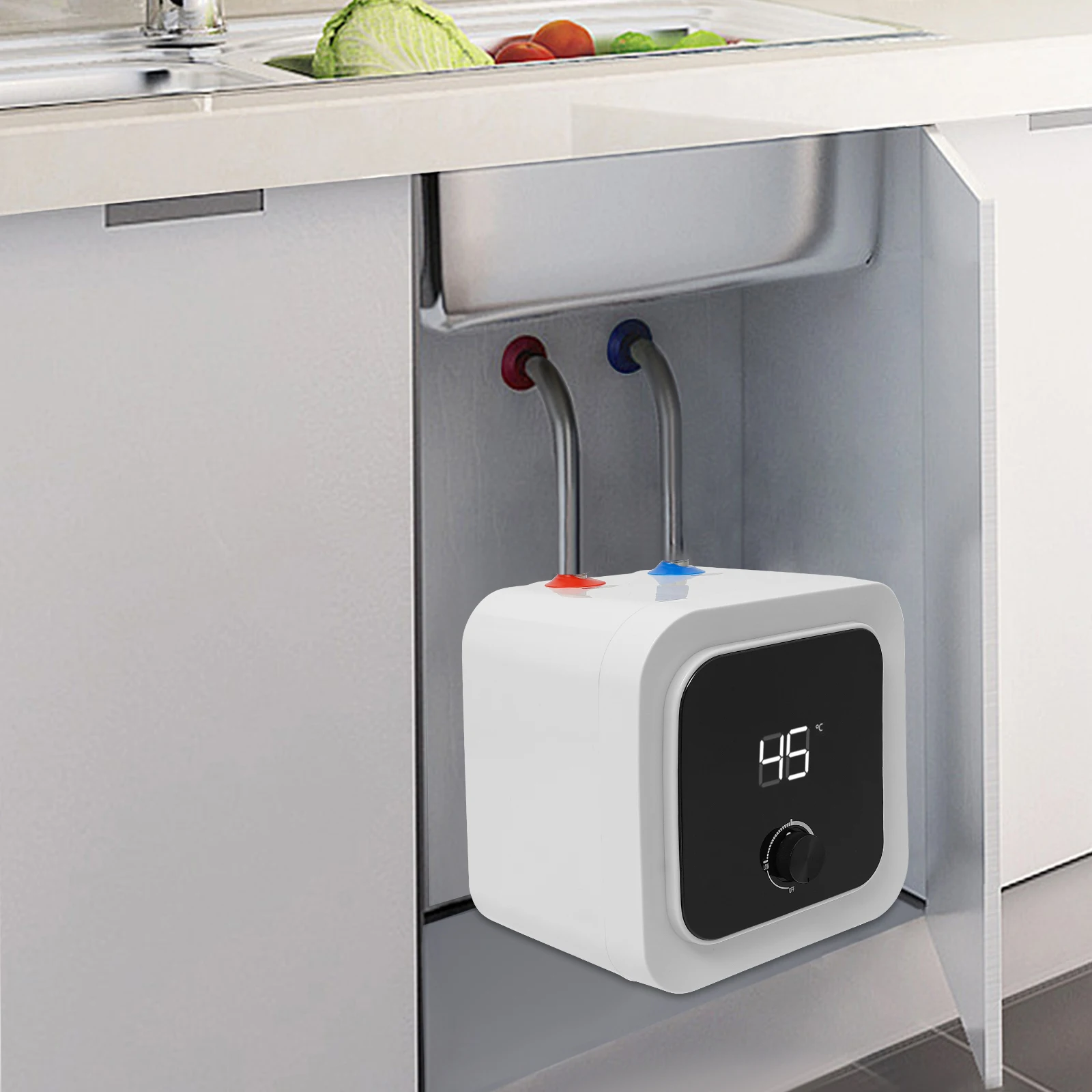 سخان مياه كهربائي 8 لتر 1500 وات 30-65 ℃   للأحواض والمطابخ وما إلى ذلك 220 فولت/110 فولت