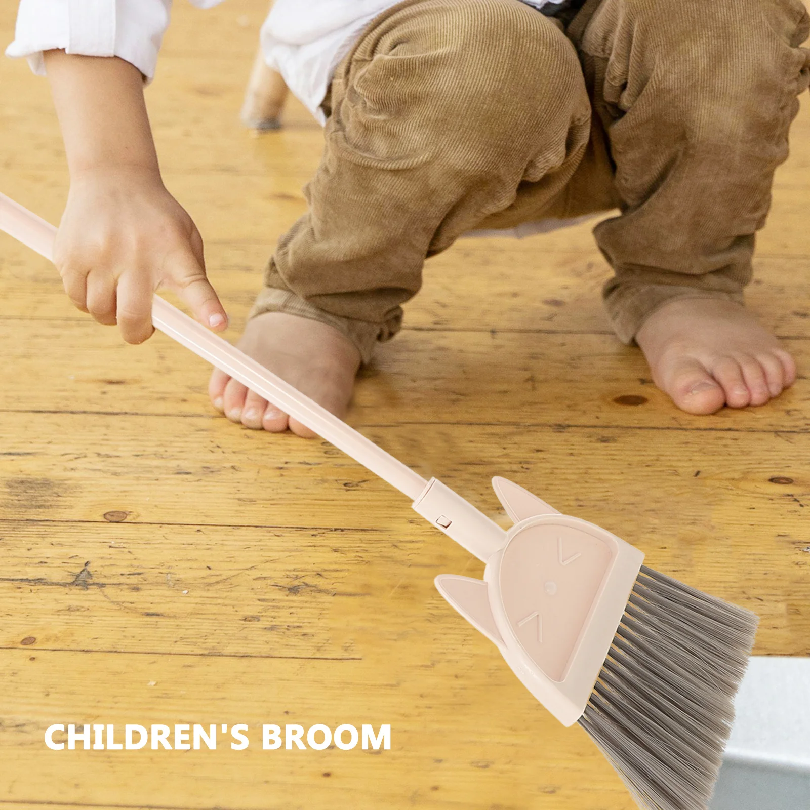 مجموعة مكنسة الأطفال مكنسة بلاستيكية صغيرة خفيفة الوزن للأطفال أداة تنظيف تصميم كرتوني للاستخدام المنزلي نشاط الوالدين والطفل #1