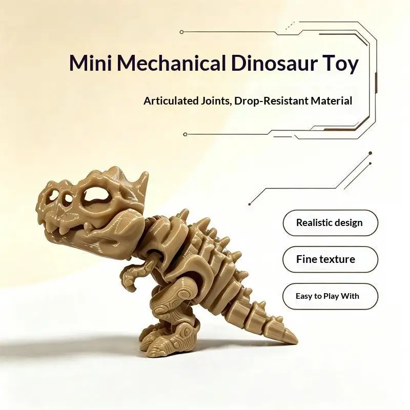 3D Printed Tyrannosaurus Rex Skeleton Model – Rotatable Joints, Decor & Fidget Toy, Holiday Gift Shatter-resistant Material