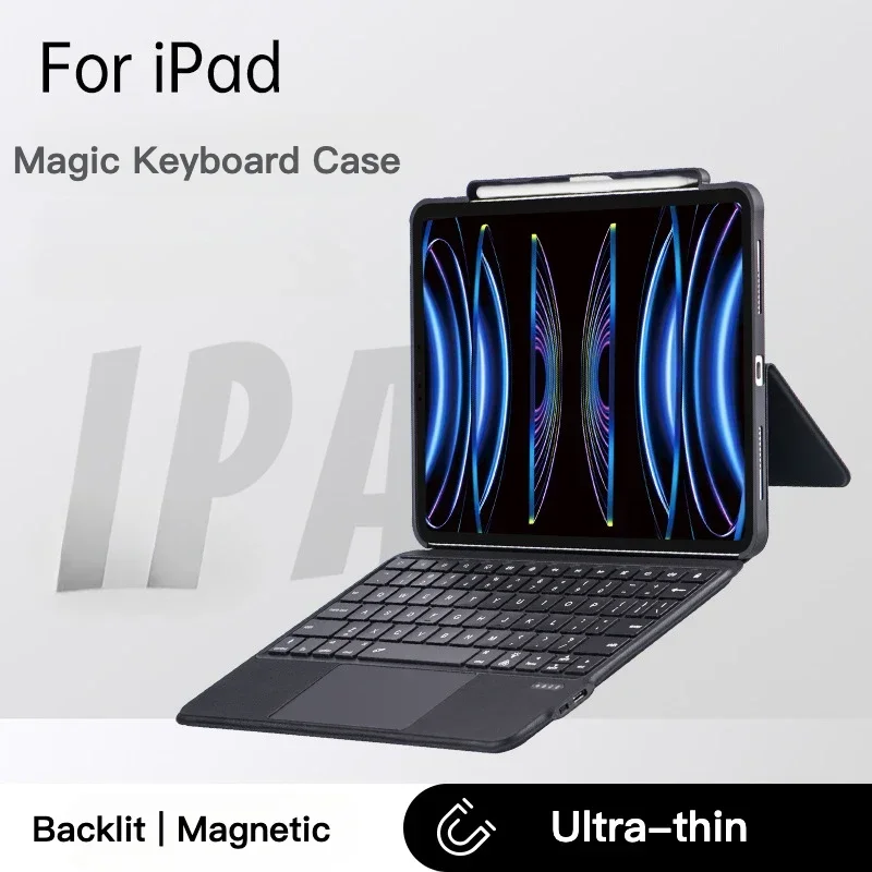 Capa de teclado mágico retroiluminado destacável para ipad pro11 2018-2022 10th 10.9, teclado bluetooth para ipad air4 air5 10.9 2022