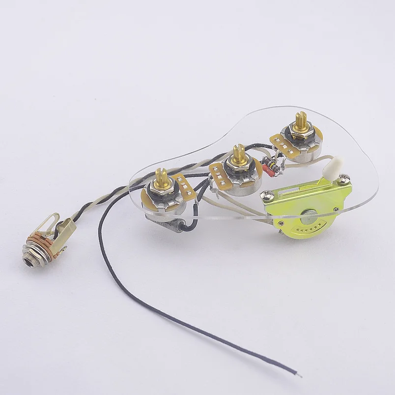 Loaded Pre-wired Electric Guitar  Wiring Harness Prewired Kit   ( 3x 250K Brass CTS Pots + 5-Way Switch )