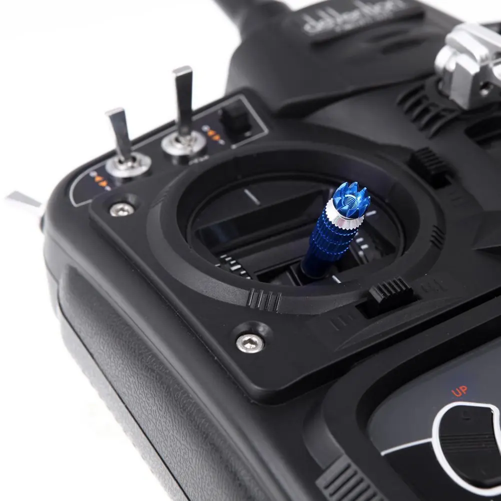 

3Mm Blue Aluminum Transmitter Stick Caps Anti-Slipping Professional Fit for Futaba Transmitter Stick Protection