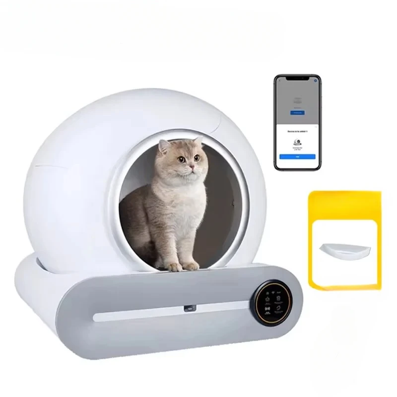 65L Automatic Smart Cat Litter Box Self Cleaning Fully Enclosed Cat Litter Box Pet Toilet Litter Tray