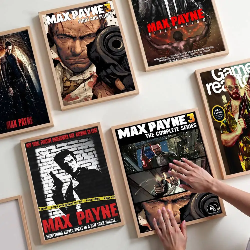 Max Payne Game Vintage Posters Sticky Retro Kraft Paper Sticker DIY Room Bar Cafe Kawaii Room Decor