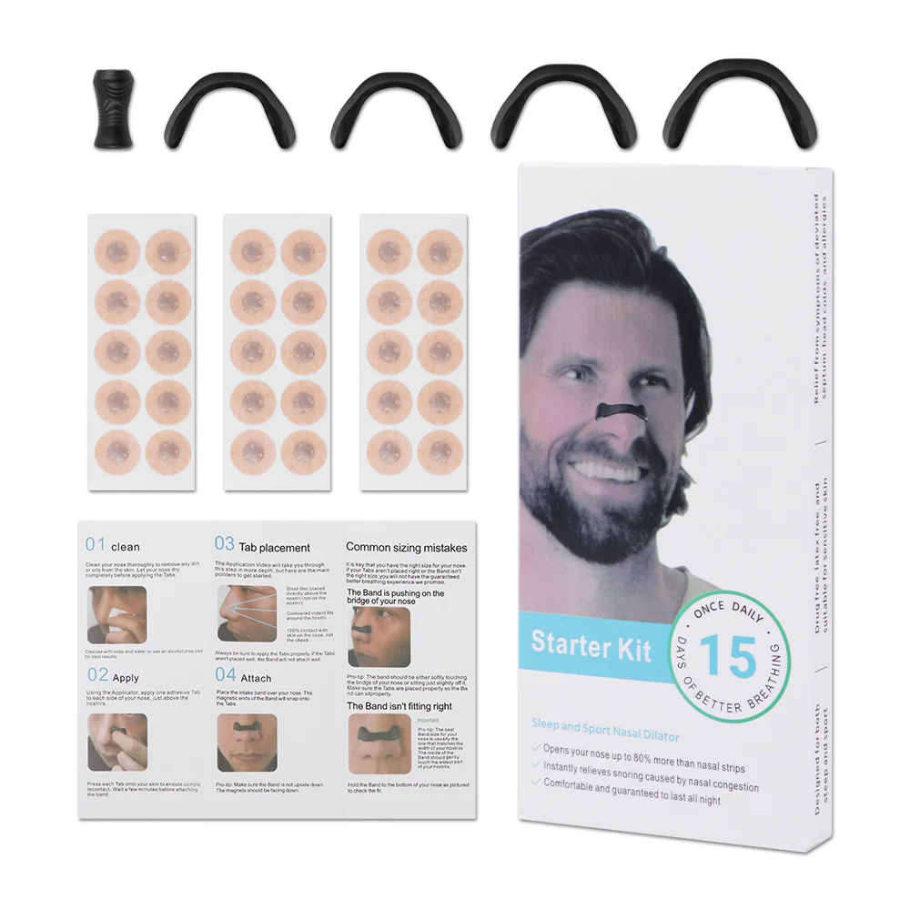 Anti-snoring Nose Clip Nasal Breathing Dilators Starter Kits Magnetic Nose Strips Increase Sports Air Intake Improve Sleeping