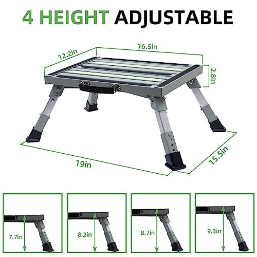Safety RV Steps and Camper Leveling Blocks for outdoor camping use, made of durable black polypropylene, featuring non-slip tex view 3
