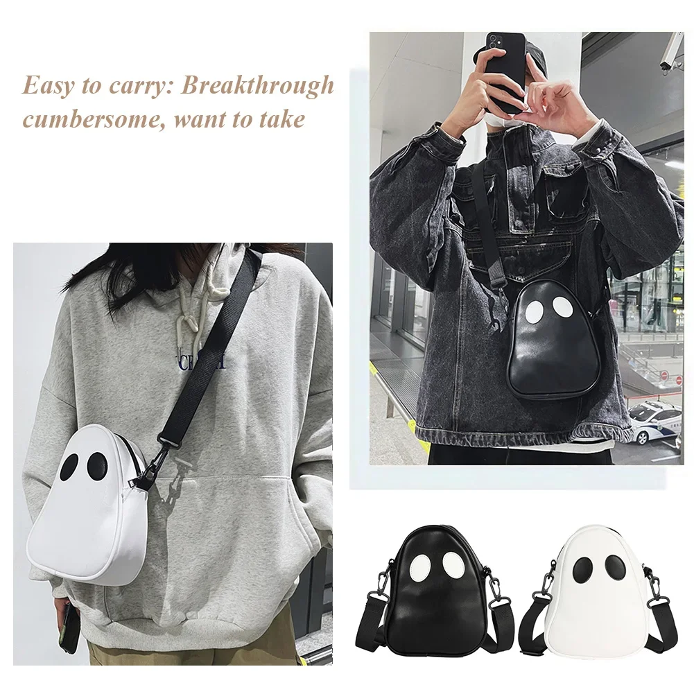 

Fashion Leather Shoulder Bag Lovely Fun Devil Unisex Shoulder Handbags Small Portable Crossbody Handbags Zipper for Daily Street