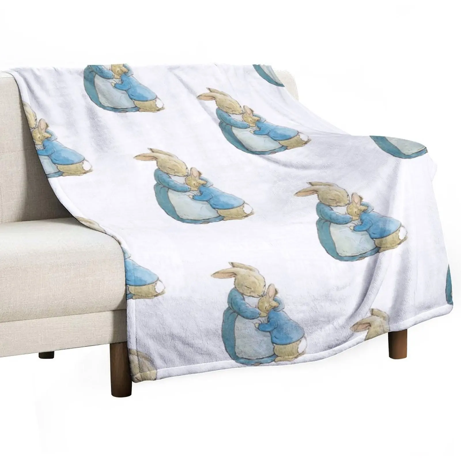 Peter Rabbit and his mother Throw Blanket Heavy Sofa Quilt Plaid Stuffeds Blankets