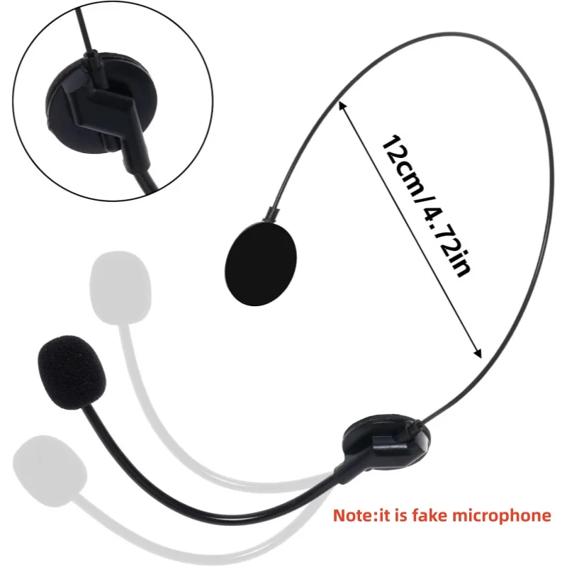 دعامة سماعة رأس للميكروفون المزيف، ملحقات أزياء روك ستار التنكرية، دعائم سماعة رأس هيبي سينجر لحفلة عيد الهالوين