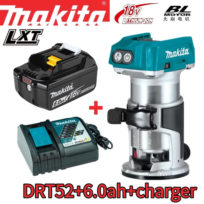 Nieuwe Makita DRT52 Draadloze Houtbewerking Trimmer 18V Steken multifunctionele Elektrische Hout Frezen Houtbewerking Trimmer 18V Batterij