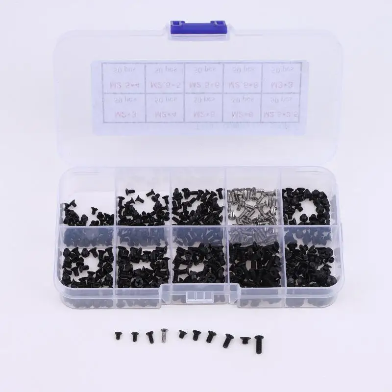 500PCS Boxed Laptop Computer Screws Set Universal Screw M2 M2.3 M3 Phillips Countersunk Screw Set-F(x)