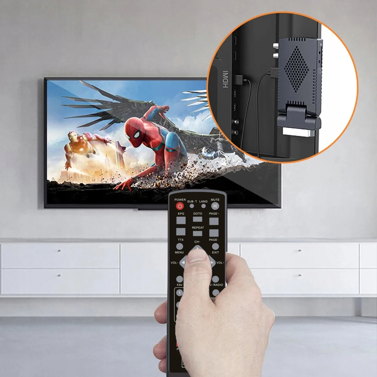 Fotografia 5: Decodificador de Satélite Tuner DVB-T2 HEVC H.265 WiFi Stick de TV Terrestre Zenwire 002