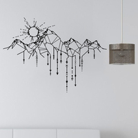 Geometric Mountain Sun Arrows Patter Wall Sticker Vinyl Home Decor Nursery Decals Removable Adhesive Mural House Decoration